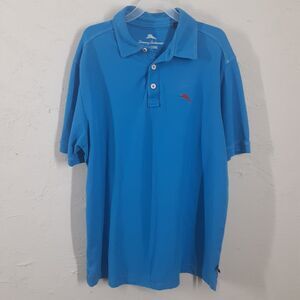 Tommy Bahama Shirt Mens Medium Blue Polo Islandzone Outdoor Beach